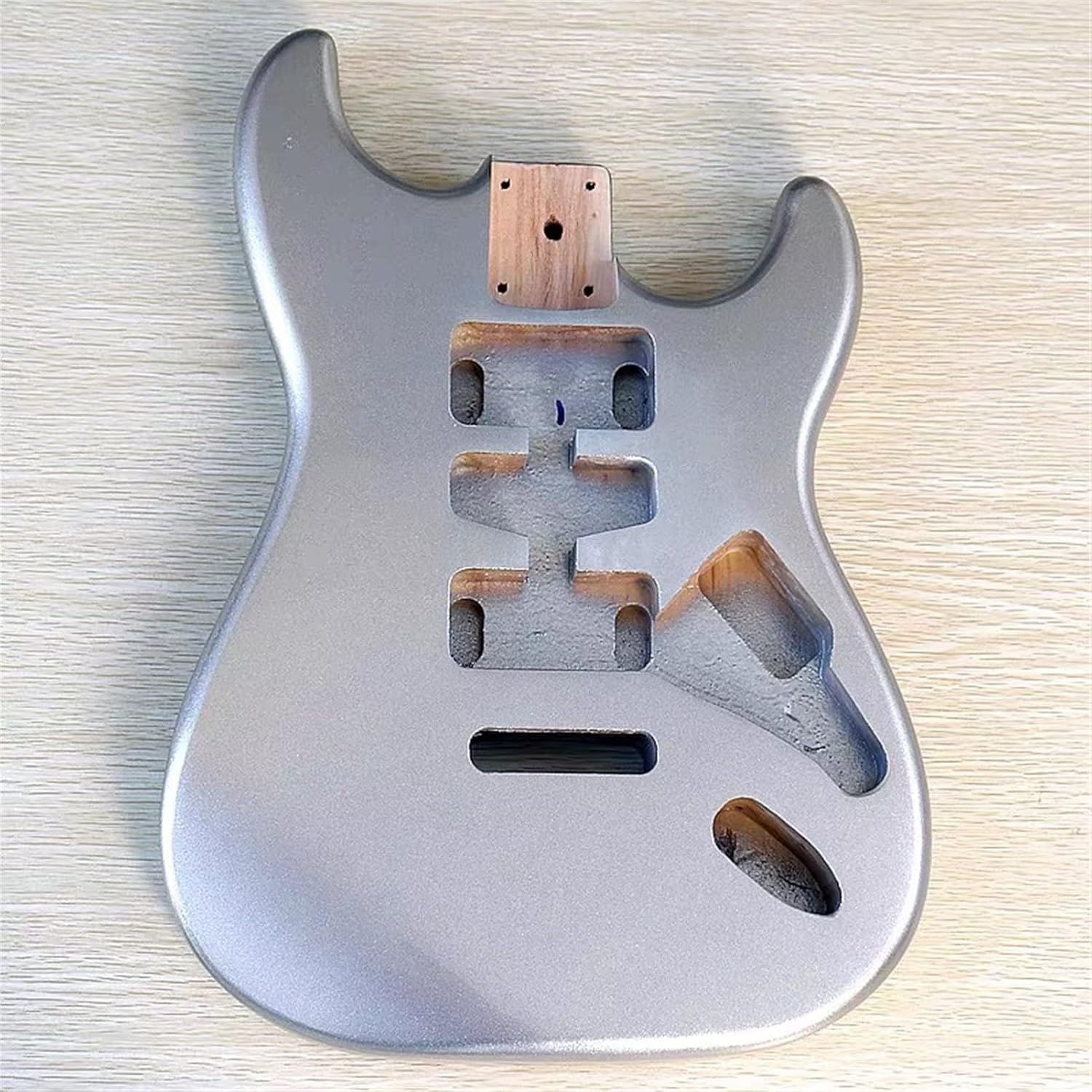 TSTS Alder Electric Guitar Body Finished Silver Color Standard Handmade Material DIY Kit Guitar DIY Accessory