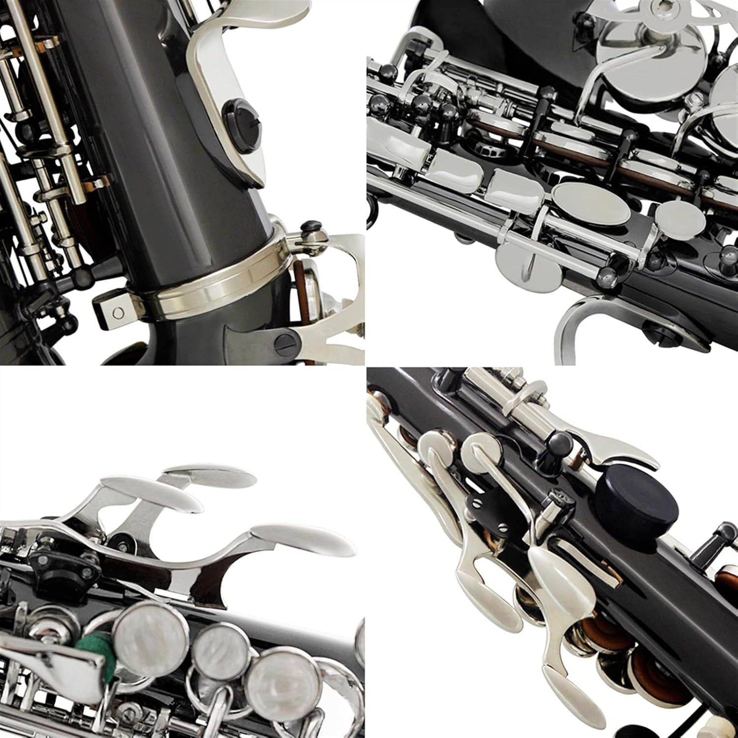 The Saxophone Bb Sax Brass Material Black Nickel Plated Woodwind Instrument with Carry Case Basic Saxophone Accessories Student Saxophone
