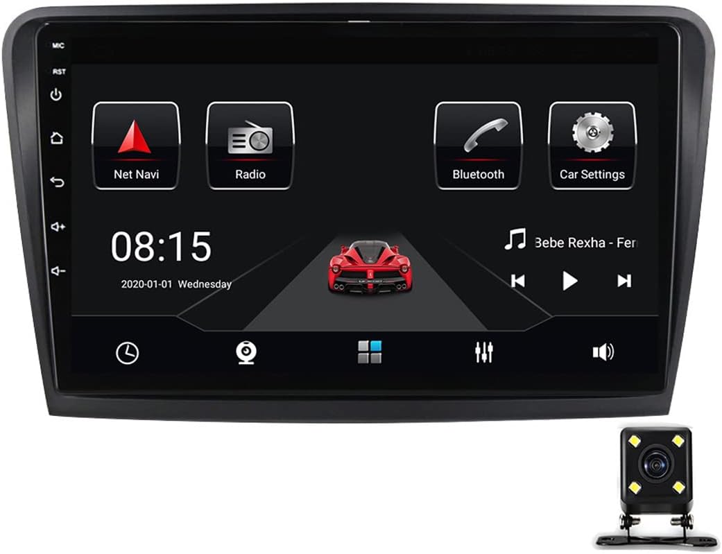 Double Din Car Stereo, 9 Inch Touchscreen Car Radio Receiver for Skoda Superb 2008-2015 with Backup Camera, Steering Wheel Control, USB, Carplay, FM Car Radio,6g+128g