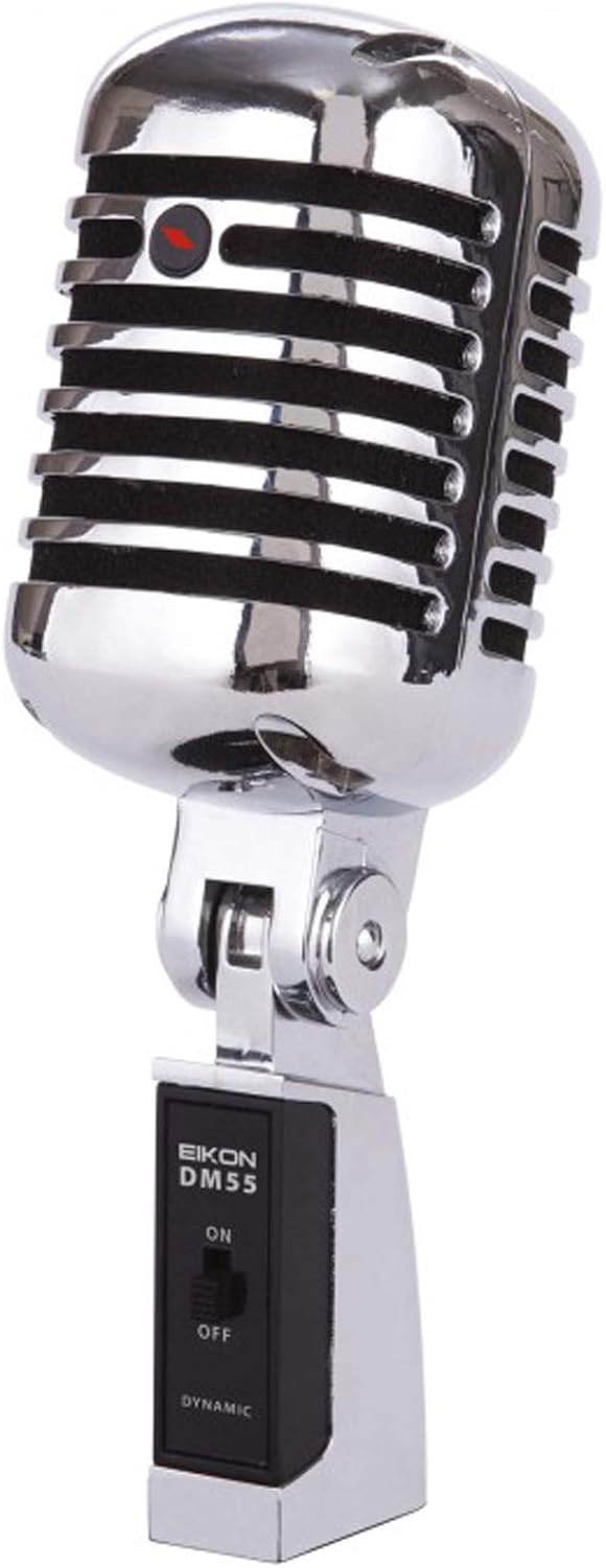 PROEL Eikon DM55V2 Vintage Design Professional Dynamic Vocal Cardioid Microphone (Chrome)