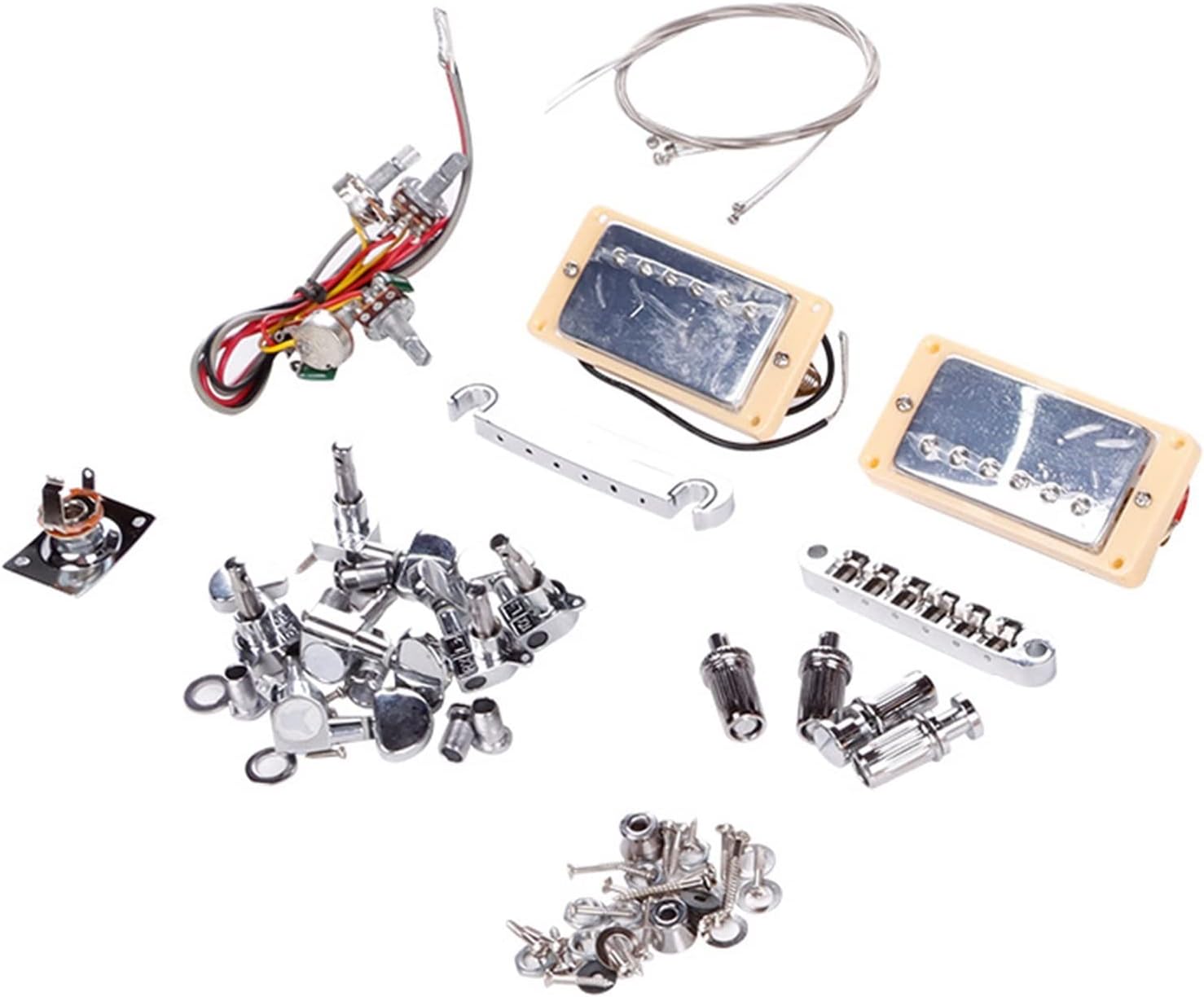 DIY Electric Guitar Kit for LP Electric Guitar Set Neck Guitar Body Wood Billet DIY Semi-Finished Complete Accessories Set