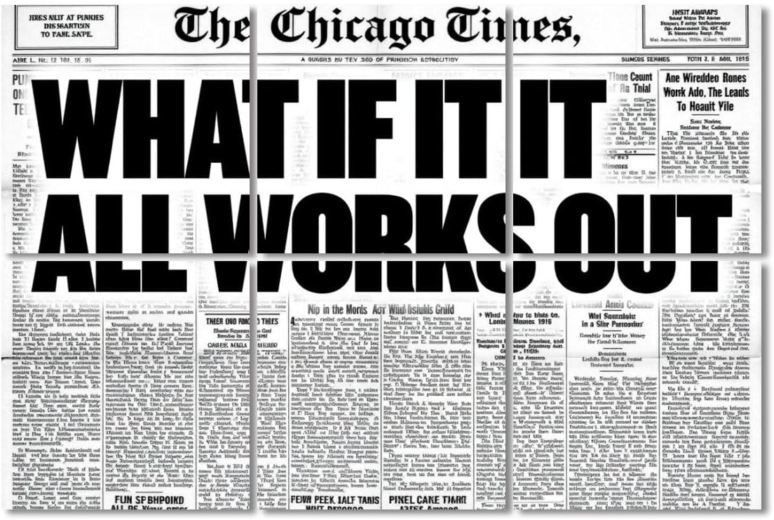 6 Pack Art Acoustic Panels Sound Absorbing Vintage Black White Chicago Newspaper Affirmation Quote Retro Bold Decorative Soundproof Wall Panels Self Adhesive for Recording Studios Office 72