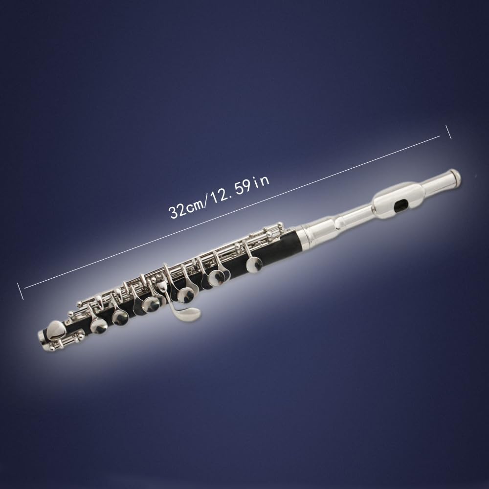 C-key Bakelite White Copper Tube And Silver-plated Professional Band Plays Piccolo Instruments, With Luggage And Maintenance Set.