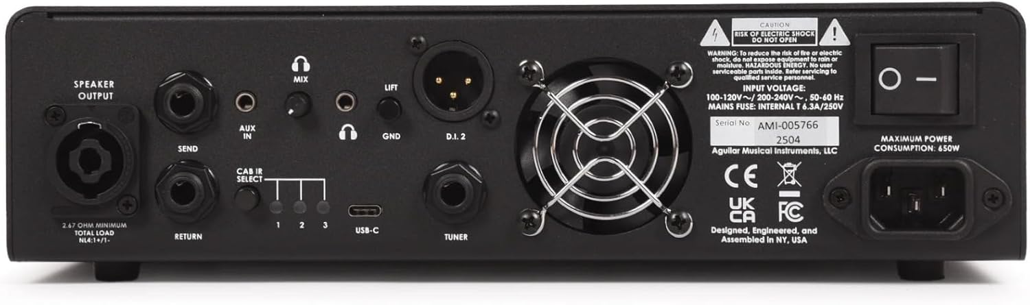 Aguilar Tone Hammer 500 Bass Amplifier 30th Anniversary Edition with Aguilar Cabinet Suite, Solid State Preamp, and Class D Power (Pearl)