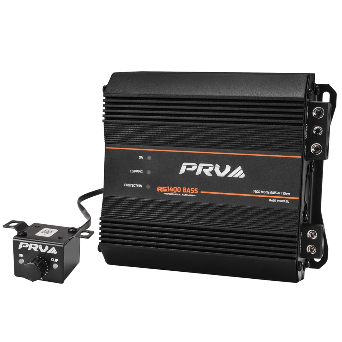 PRV Audio 1400 Watts Monoblock Class D Subwoofer Amplifier RS1400 BASS 1 Ohm – 12 Volts Car Amp, Built-in Crossover, Bass Boost, Smart Fans with Remote Sub Level Control Bass Knob Included