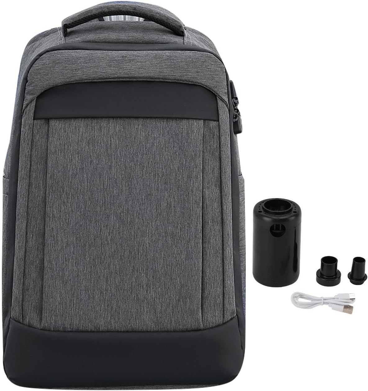 Diydeg Vacuum Rolling Backpack, 20.5x13.0x8.7in Low Noise Large Capacity Water Proof Wheeled Laptop Backpack with Anti Theft Password Lock, Carry on Luggage for Business School Travel (Gray)