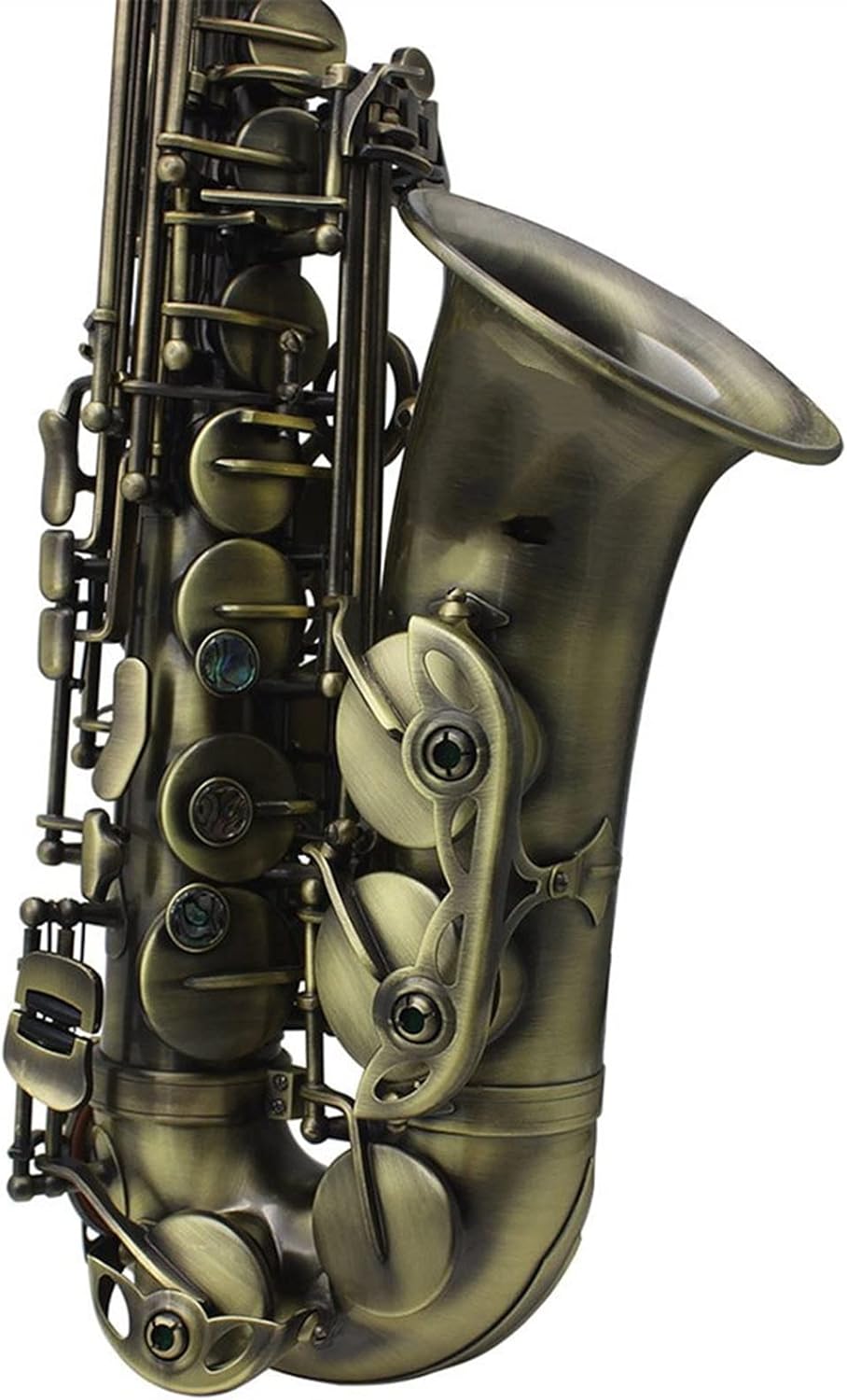 EB Alto Saxophone Antique Green Professional Woodwind Instrument Abalone Shell Key E Flat Sax with Parts
