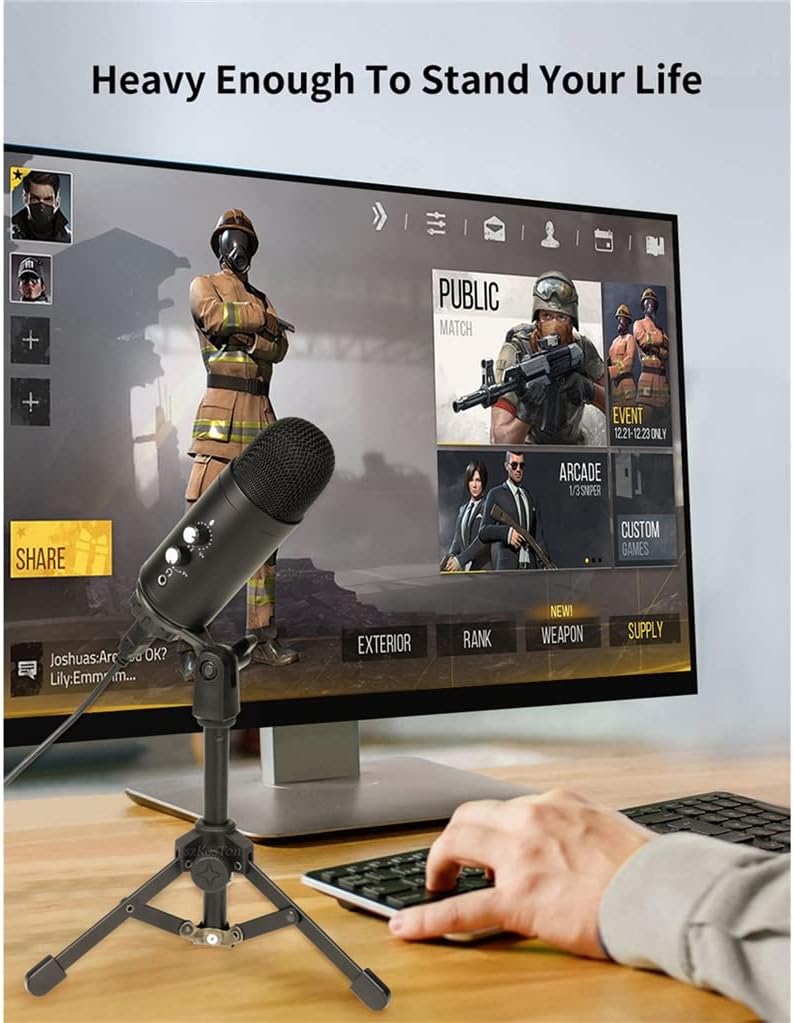 Professional Streaming Studio Condenser Microphone Game USB Microphone, Computer Singing Microphone with Stand (Color : D, Size