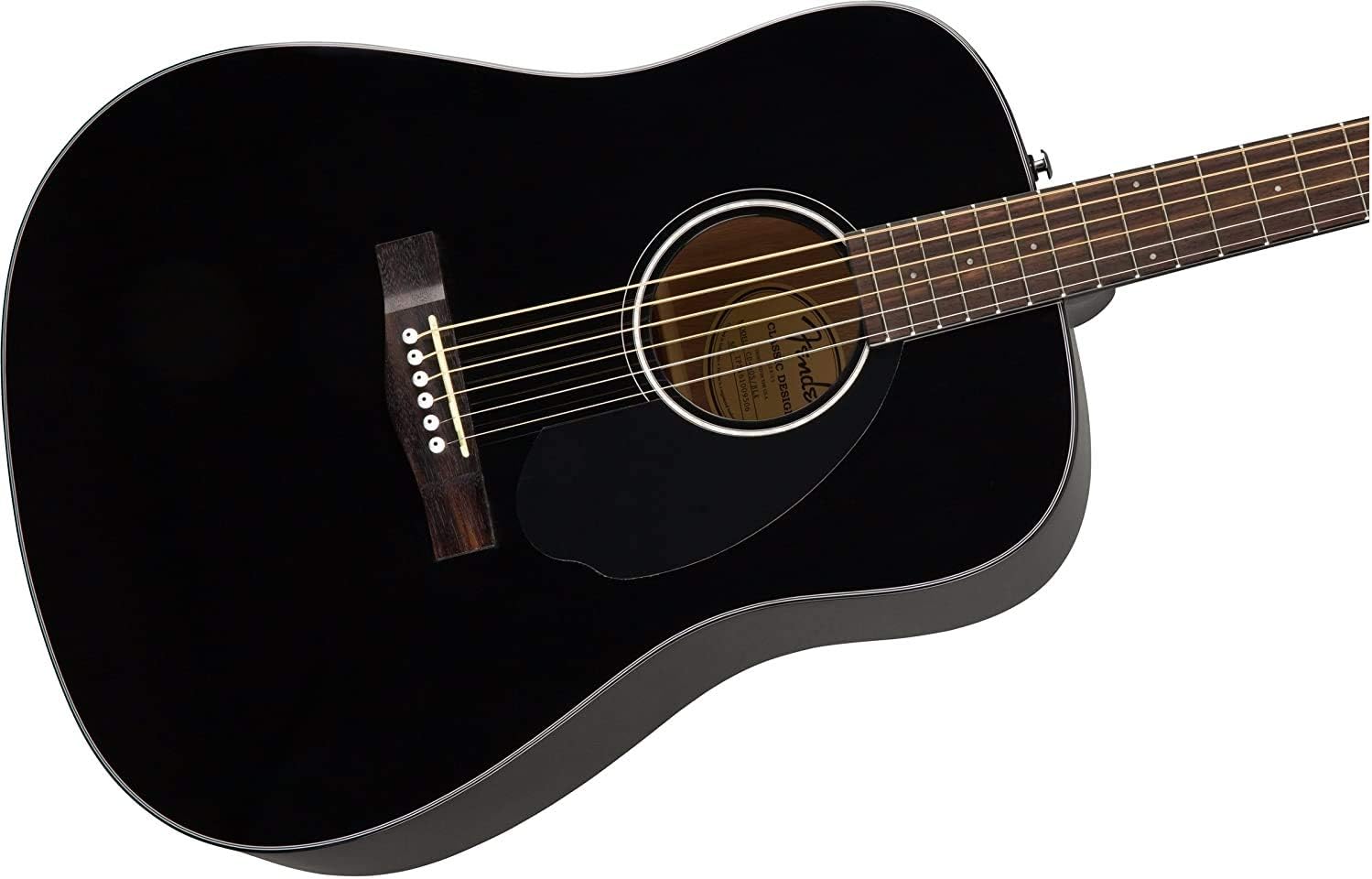 Fender CD-60S Solid Top Dreadnought Acoustic Guitar - Black Bundle with Hard Case, Tuner, Strap, Strings, Picks, and Austin Bazaar Instructional DVD