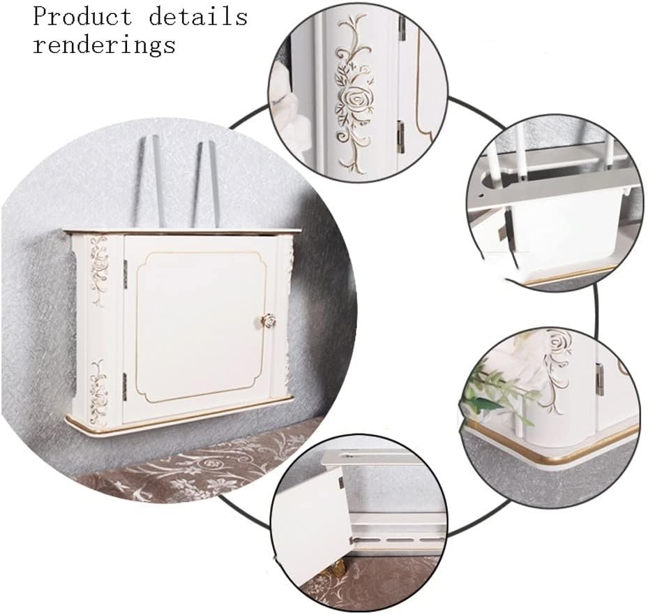 Wall Mount Floating Shelf Multi-Function Storage Rack Router Storage Box Cable Power Plug Wire Storage Boxes (Color : A)
