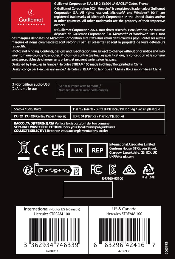 Hercules Stream 100, Intuitive audio controller to manage livestreams in real time, Up to 8 tracks, LCD Screen, high resolution encoders, 4 actions buttons and customizable interface