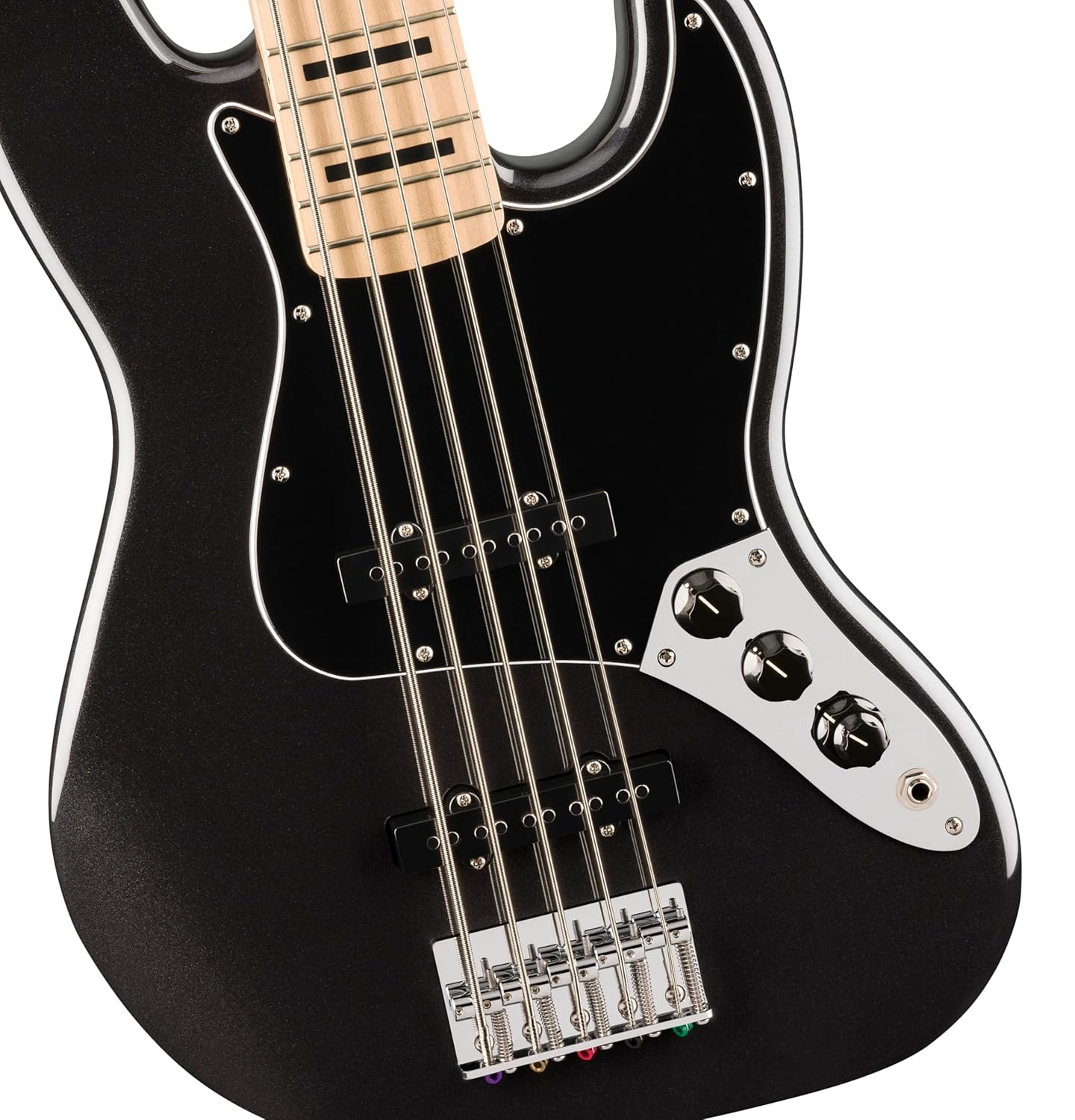 Affinity Series Active Jazz Bass V, Maple Fingerboard, Black Pickguard, Black Metallic