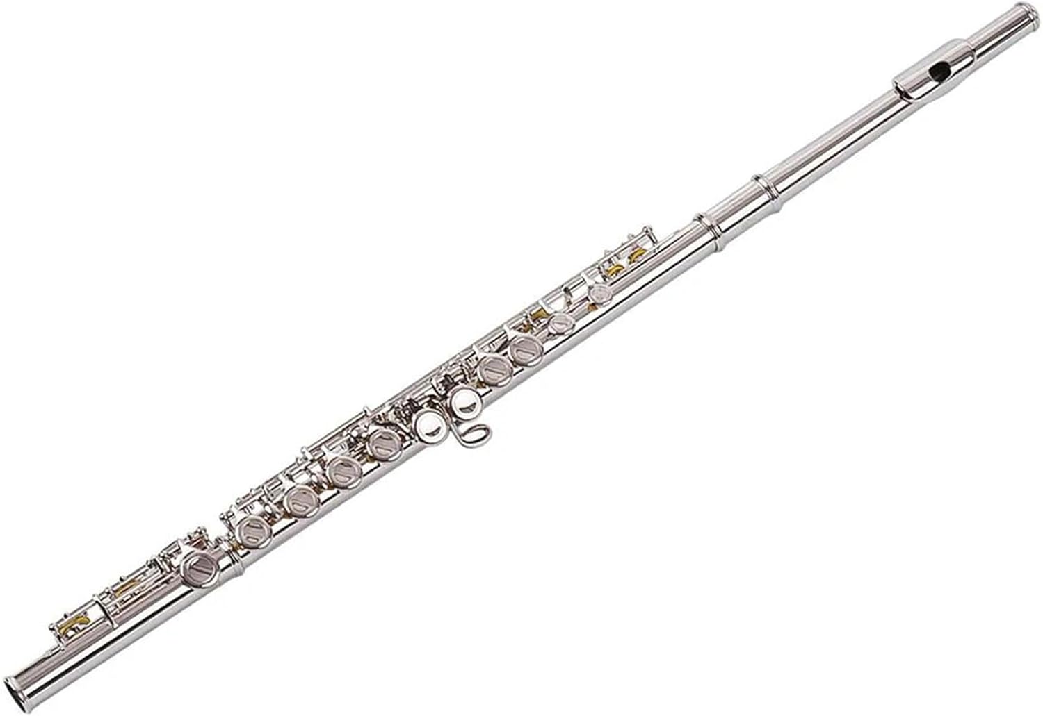 16 Holes Closed Hole Flute C Key Cupronickel Flutes Woodwind Instrument with Case and Accessories