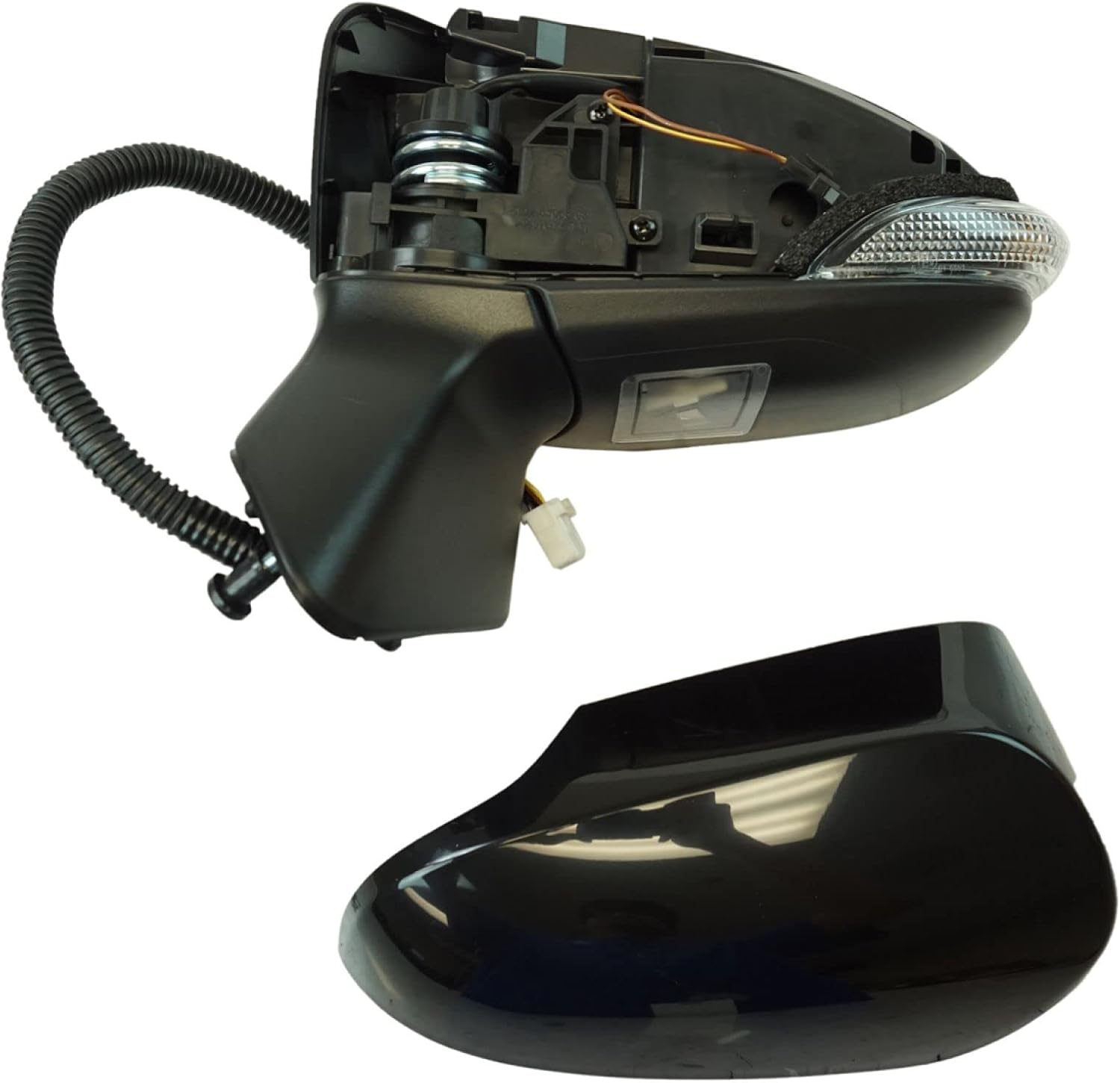 TRQ Driver Side Mirror Assembly Electric Adjustment Heated Memory Puddle Light Black Compatible with 2013 Toyota Venza with Smart Entry TO1320351