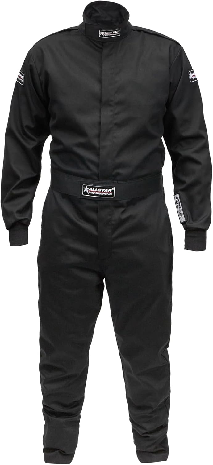 ‎Allstar Performance ALL931015 Driving Suit - 1-Piece - SFI 3.2A/1 - Single Layer - Fire Retardant Cotton - Black - X-Large - Each