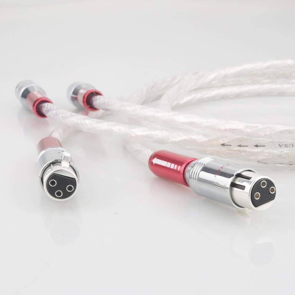 Pair Silver Plated Strands Audio Cable With Silver plated 3pins XLR Balanced cable,xlr connector,audio (Length : 2m)