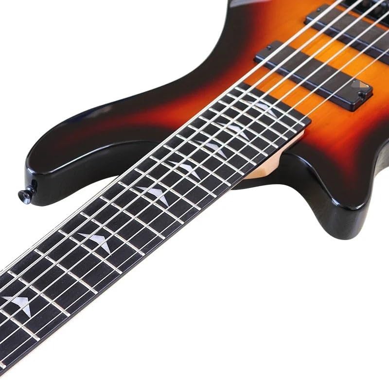 Left Handed 6-String Electric Bass Guitar,43-Inch Full Size, Solid Basswood Body,Canada Maple Neck & Fingerboard,24-Fret