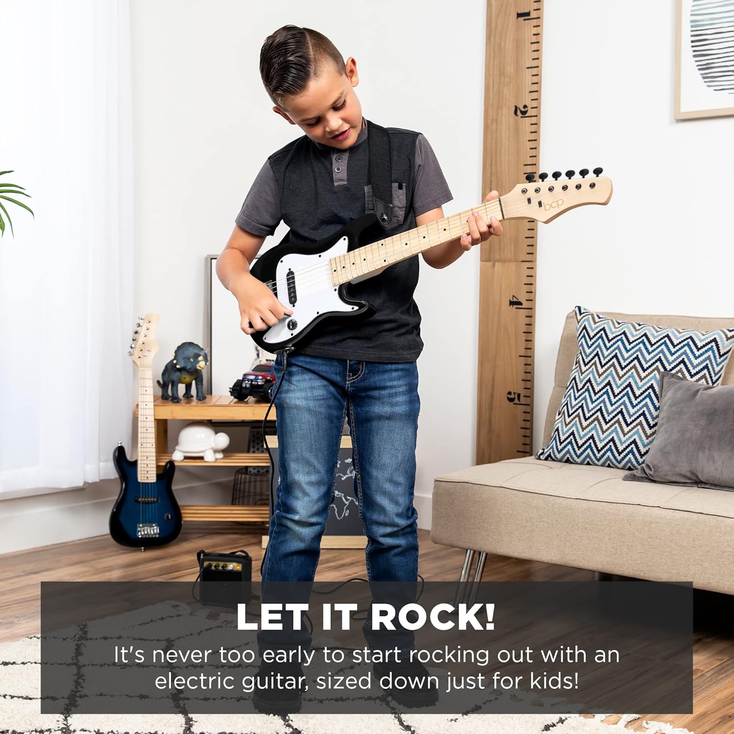 Best Choice Products 30in Kids Electric Guitar Beginner Starter Kit w/ 5W Amplifier, Strap, Gig Bag, Strings, Picks - Black