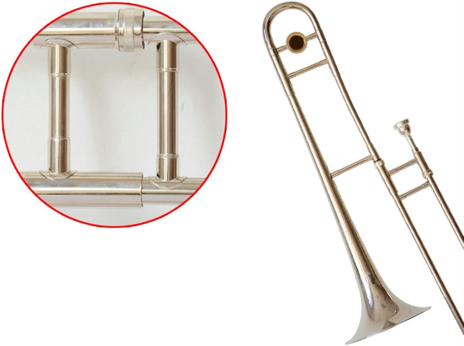 TSTS B Flat Nickel Plated Alto Trombone Suitable for Students and Beginners Beginner Trombone
