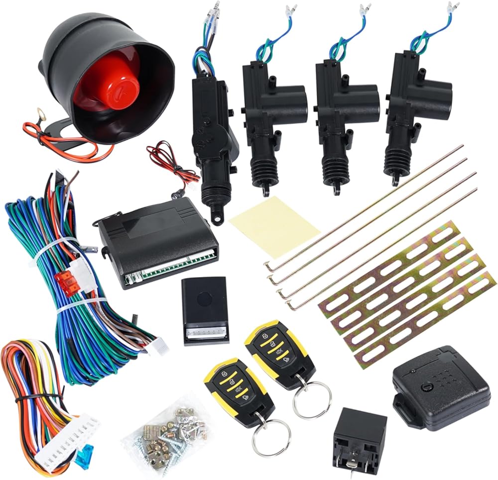 Unifizz Car Remote Central Locking Kit Keyless Car Door Anti-Theft Alarm System Kit Universal