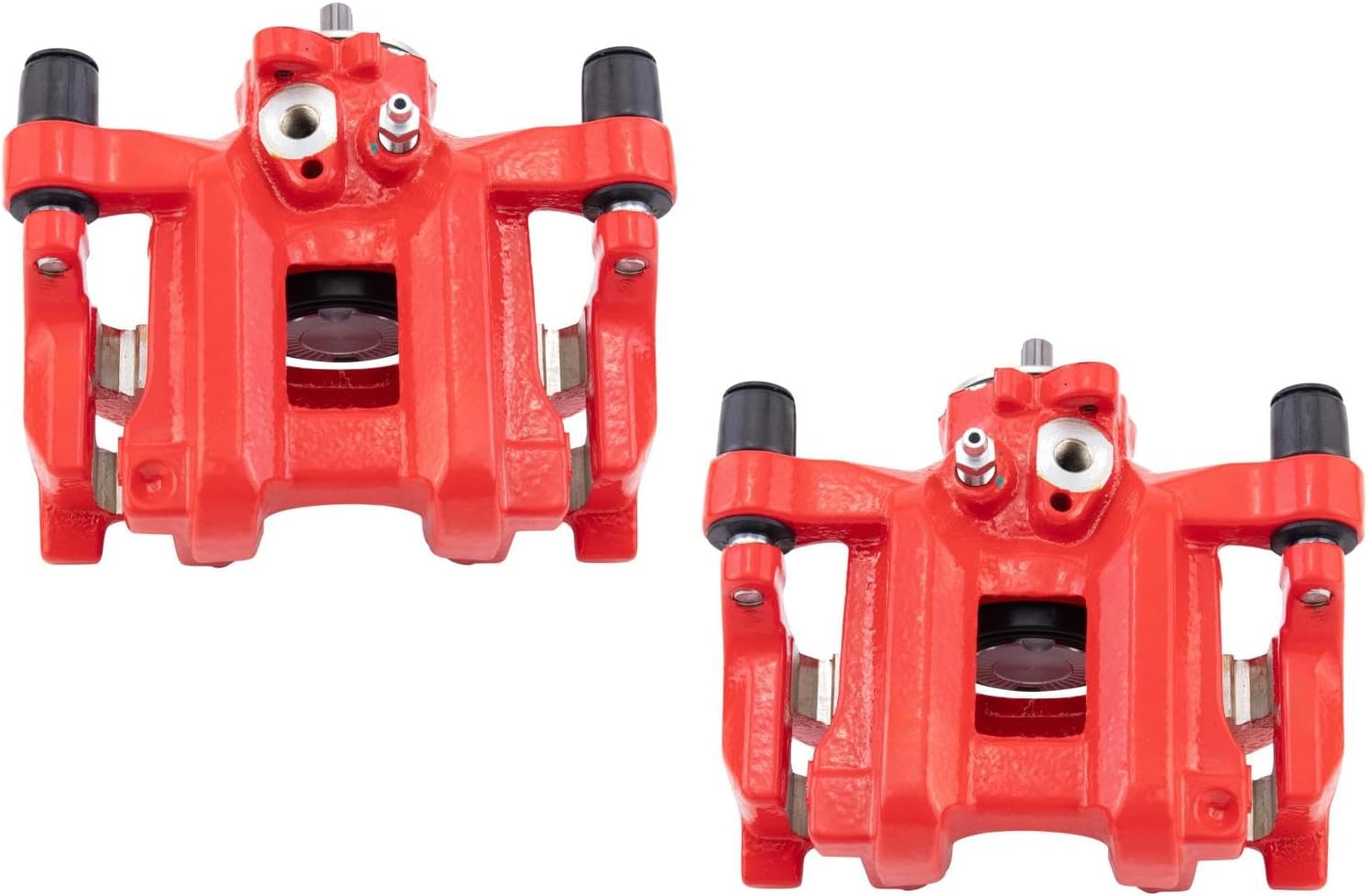 TRQ Rear Brake Caliper Set Painted Red Brackets Compatible with 2016-2019 Honda Civic