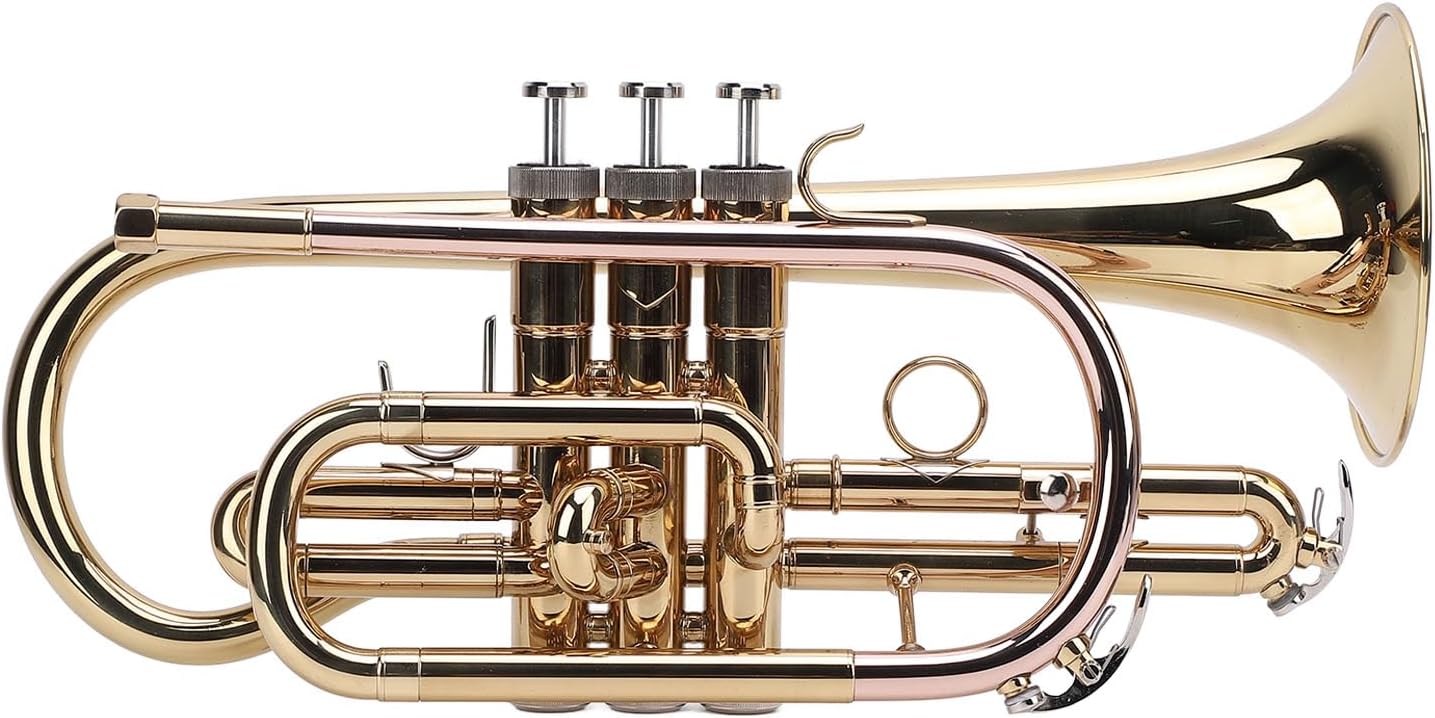 Bb Cornet Gold Lacquer Brass Wind Instrument with Case Mouthpiece for Student Beginner Ensemble