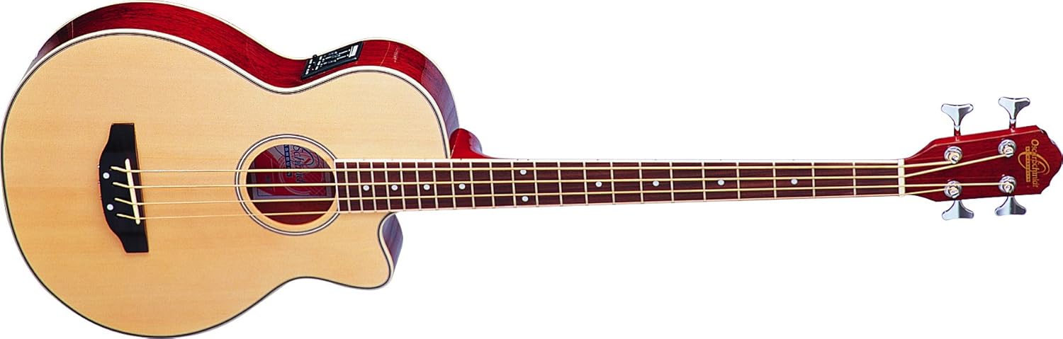 Oscar Schmidt OB100N-A-U 4-String Acoustic-Electric Bass with Gig Bag - Natural