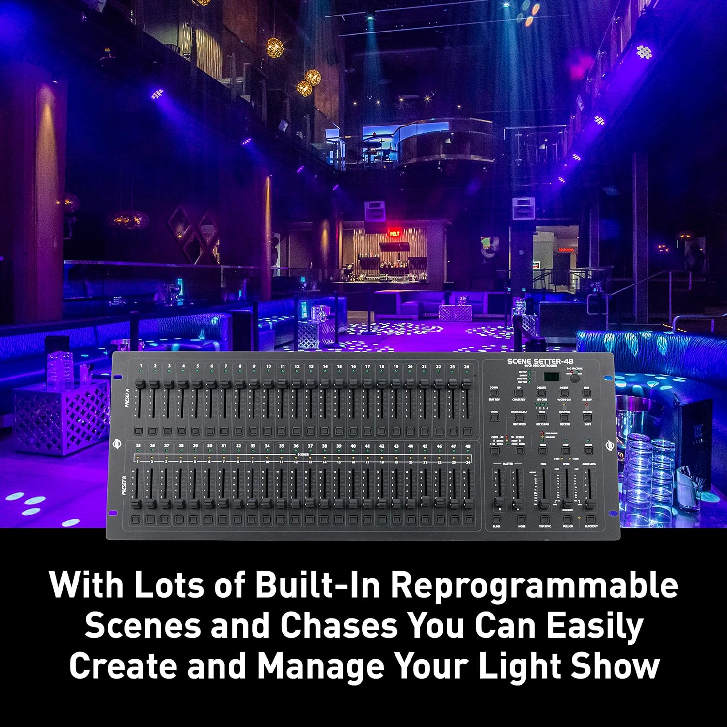 ADJ Products SCENE-SETTER 48, Channel DMX Dimming Controller, Professional Light Show Control Board