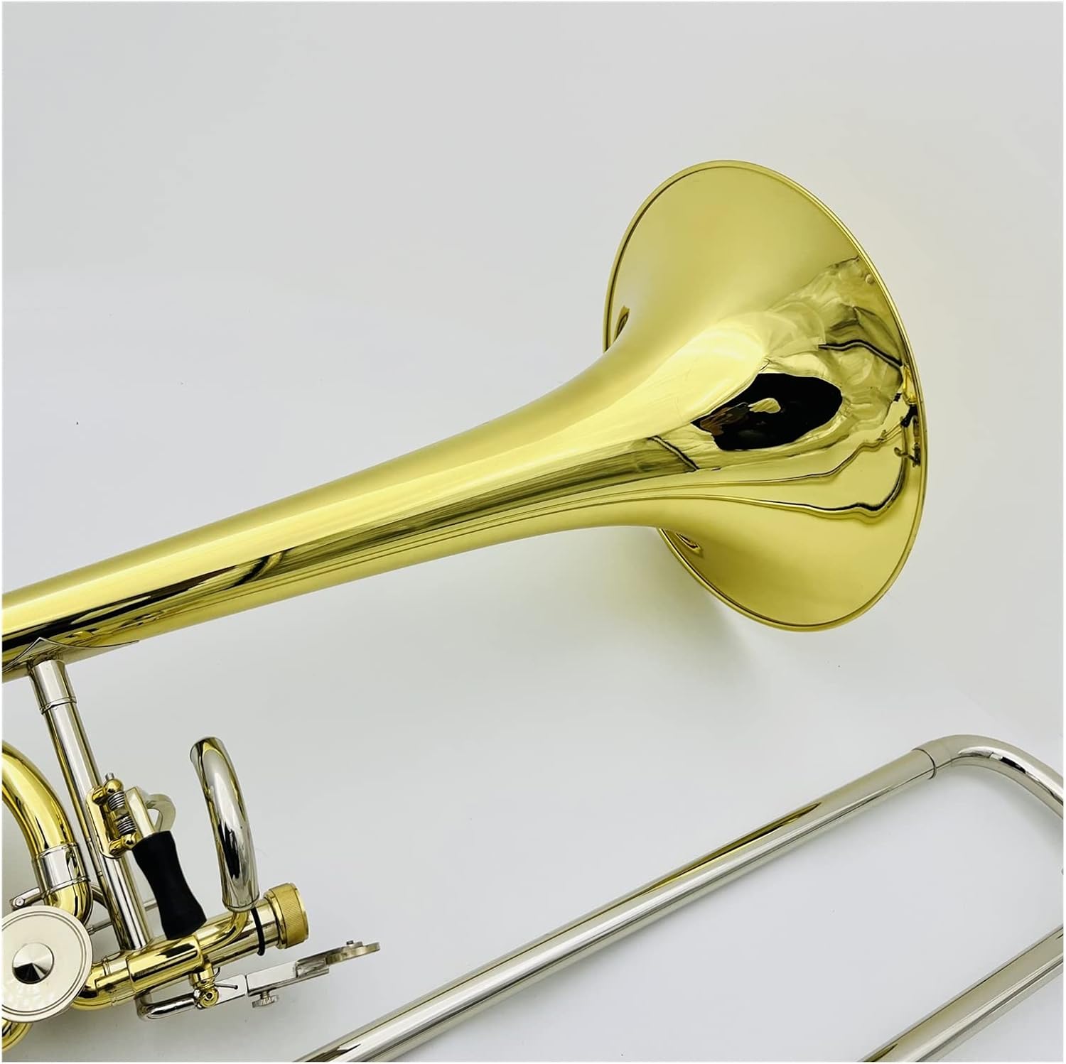 TSTS Double-Piston Trombone Bb/f Brass Plated Professional Musical Instrument Beginner Trombone