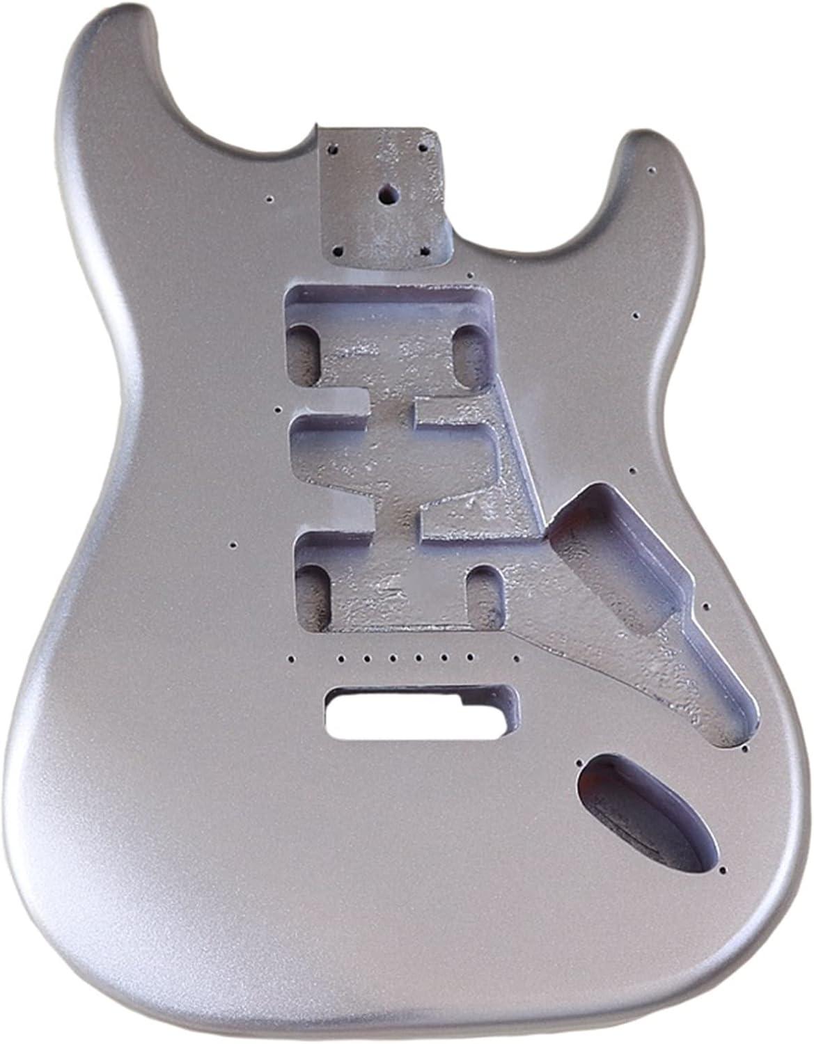 Poplar Wood Electric Guitar Body Guitar Body Metallic Silver Color Electric Guitar Barrel Unfinished Guitar Body (Color : 1)
