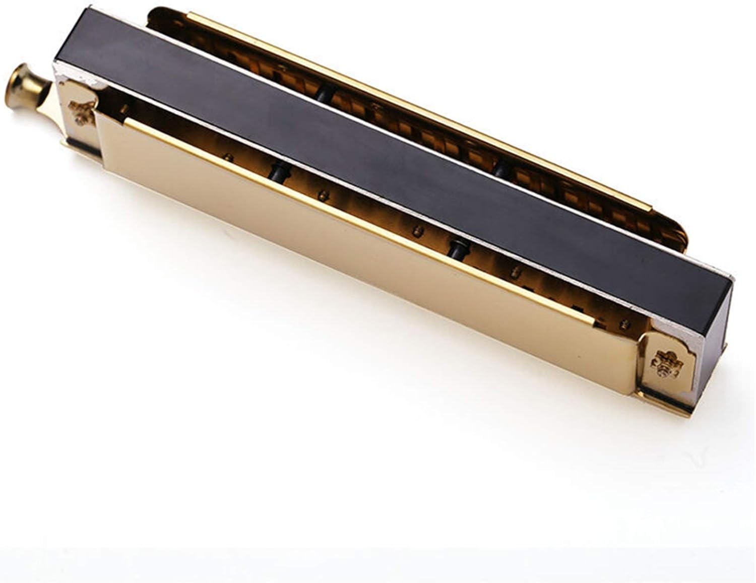 Folk Instruments Chromatic Harmonica 10 Holes Blues Harp Mouth Organ Key C Note Piano Types Harmonica Wood Music Instrument (Color : Golden Key of C)