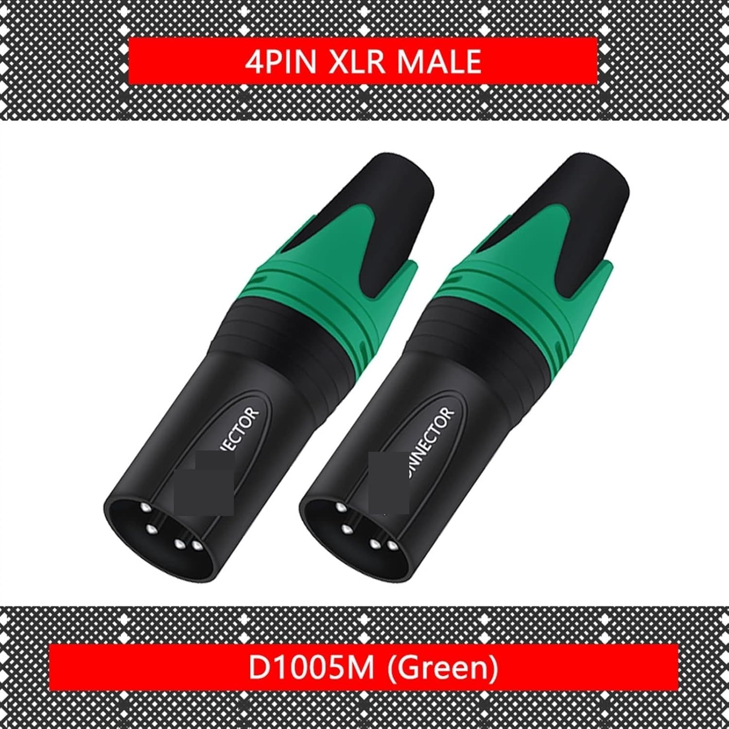 4 Pin X L R Male/Female M I C Cable Wire Connector 4 Pole XLR Plug Microphone Jack Socket 56Pcs (Color : 56xM 4P Green)