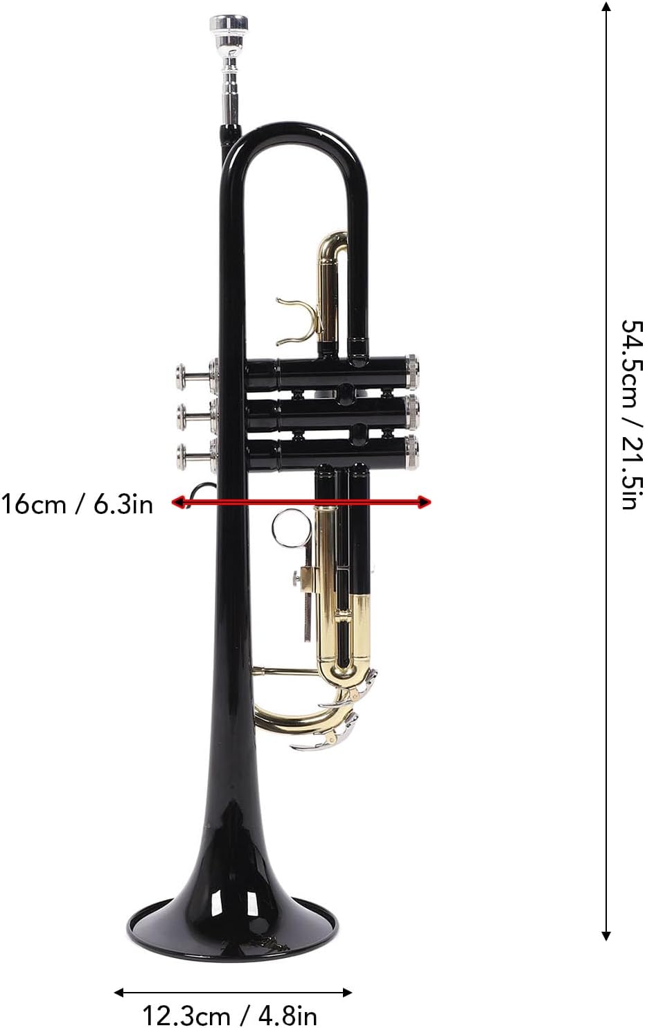 Bb Trumpet Standard Trumpet Set Brass Band & Orchestra Musical Instruments with Carrying Case, Mouthpiece, Cleaning Cloth and Gloves