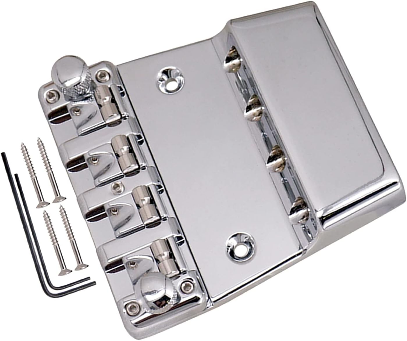 4 String Hard Tail Hardtail Fixed Bass Guitar Bridge Bass Parts Accessory Adjuatable and Detachsble Electric Guitar Bridge