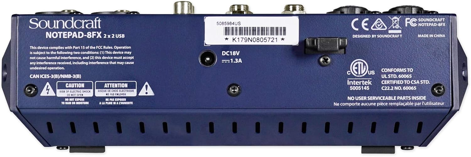 Audiosavings Bundle: Soundcraft Notepad-8FX 8-Channel Podcast Mixer Podcasting Interface, USB+Effects Bundle with Rockville PRO-M50 Studio Headphones w/Detachable Coil Cable, Case+Ear Pad (2 Items)