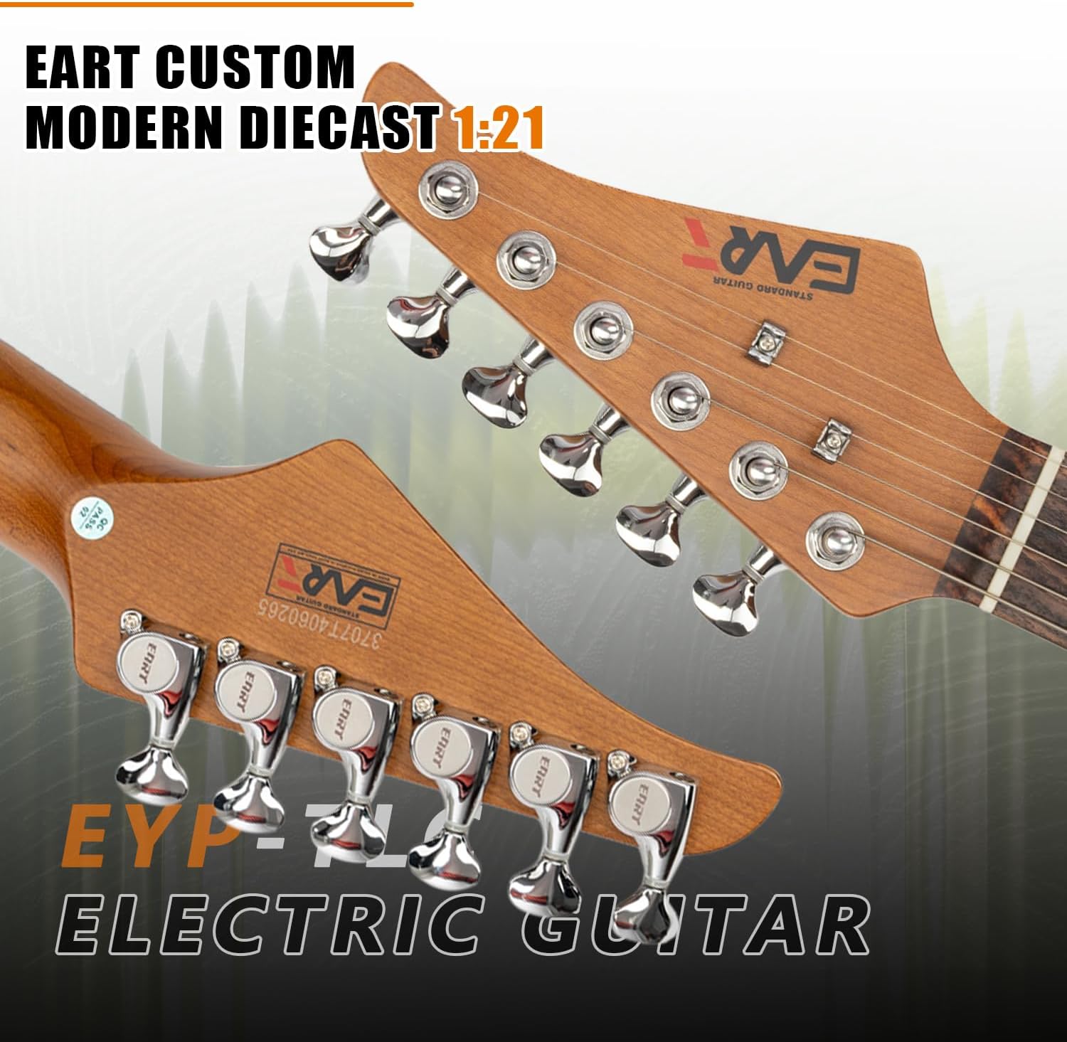 EART Solid Body Electric Guitar,NK-T Standard Body, Right Handed, Standard Artones-YPT-Classic Pickups, Roasted Canada Maple Fingerboard