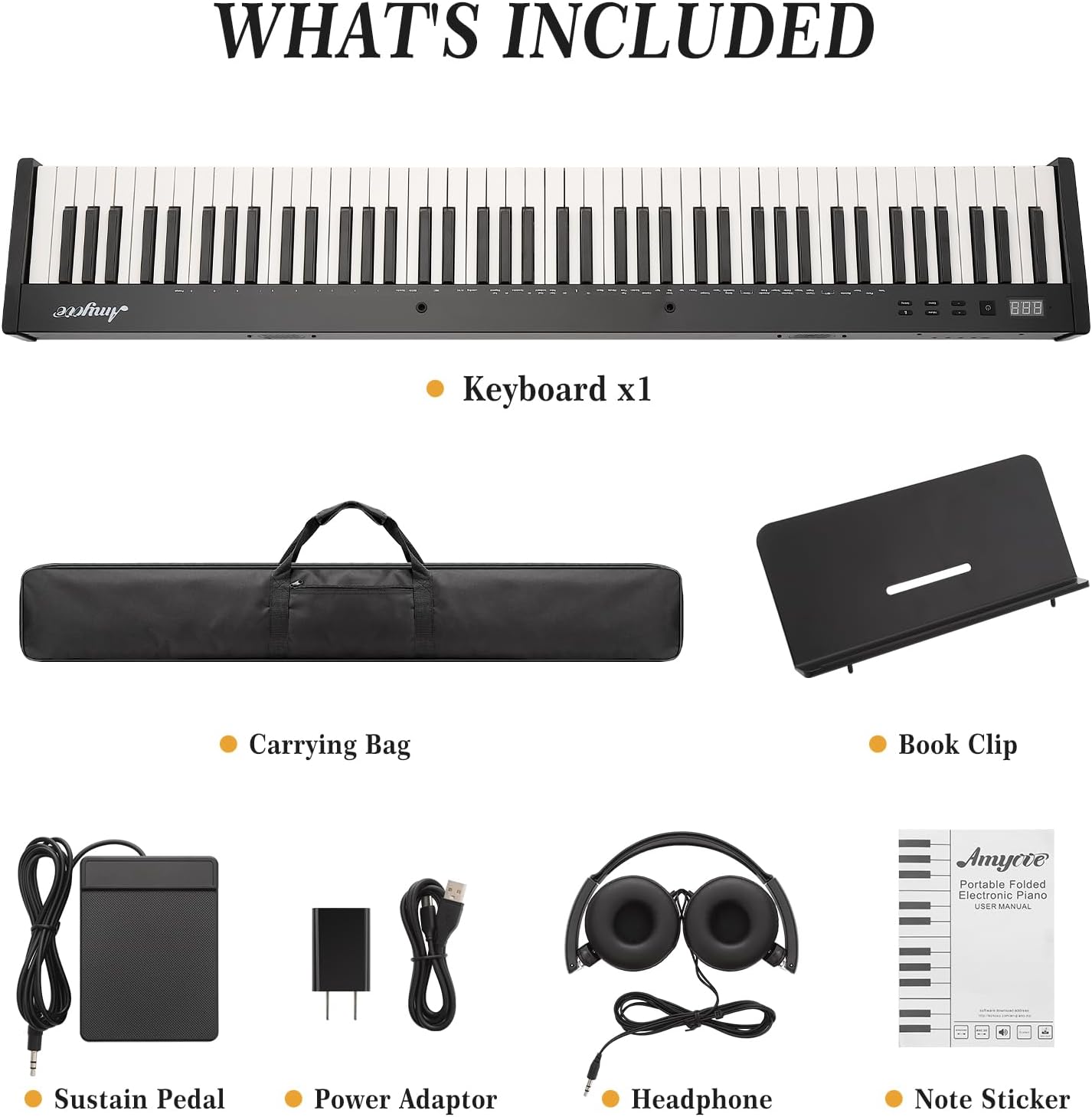 Digital Piano 88 Key Full Size Semi Weighted Electronic Keyboard Piano Set,Portable Electric Piano with Headphones, Pedal,Handbag,Bluetooth, Usb Midi,Electric Keyboard Piano for Beginners