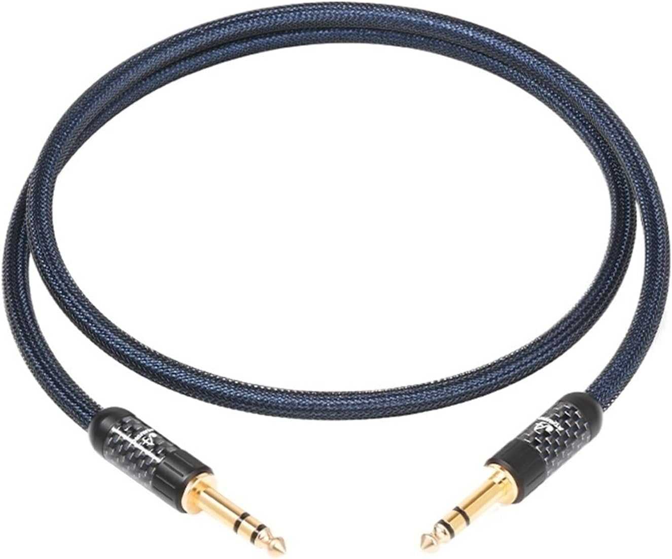 HiFi 6.5mm 6.35mm AUX Cable Pure Silver Jack 6.5mm TS and 6.5mm TRS Audio Cable for Guitar Electronic Instruments(6.5mm TRS Cable,5m)