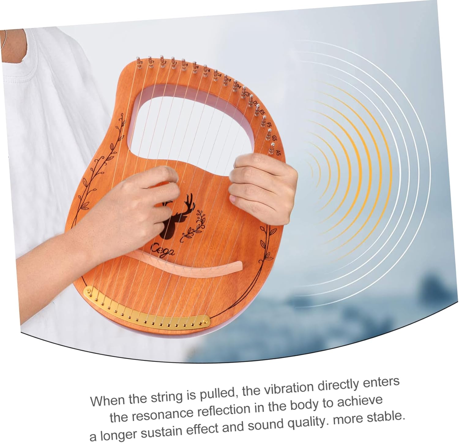 Musical Instrument Set 16 String Harp Handheld Lyre Harp for Boys and Girls