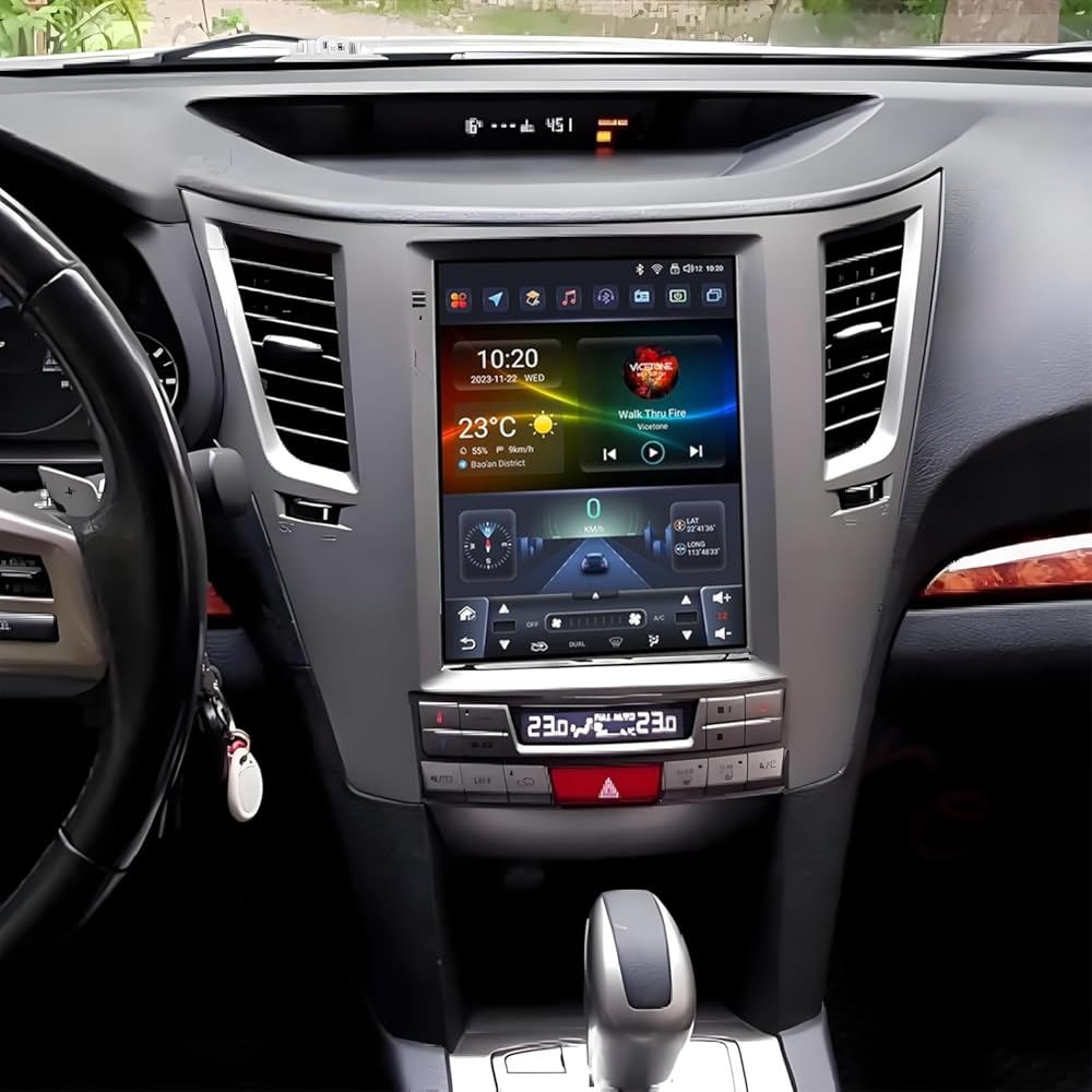 PHEZEN Car Stereo Radio Fit for Subaru Outback 2010-2014, 9.7inch Touchscreen Car Radio Receiver with Carplay Android Auto Support GPS Navigation Bluetooth FM WiFi Backup Camera - 2+32G