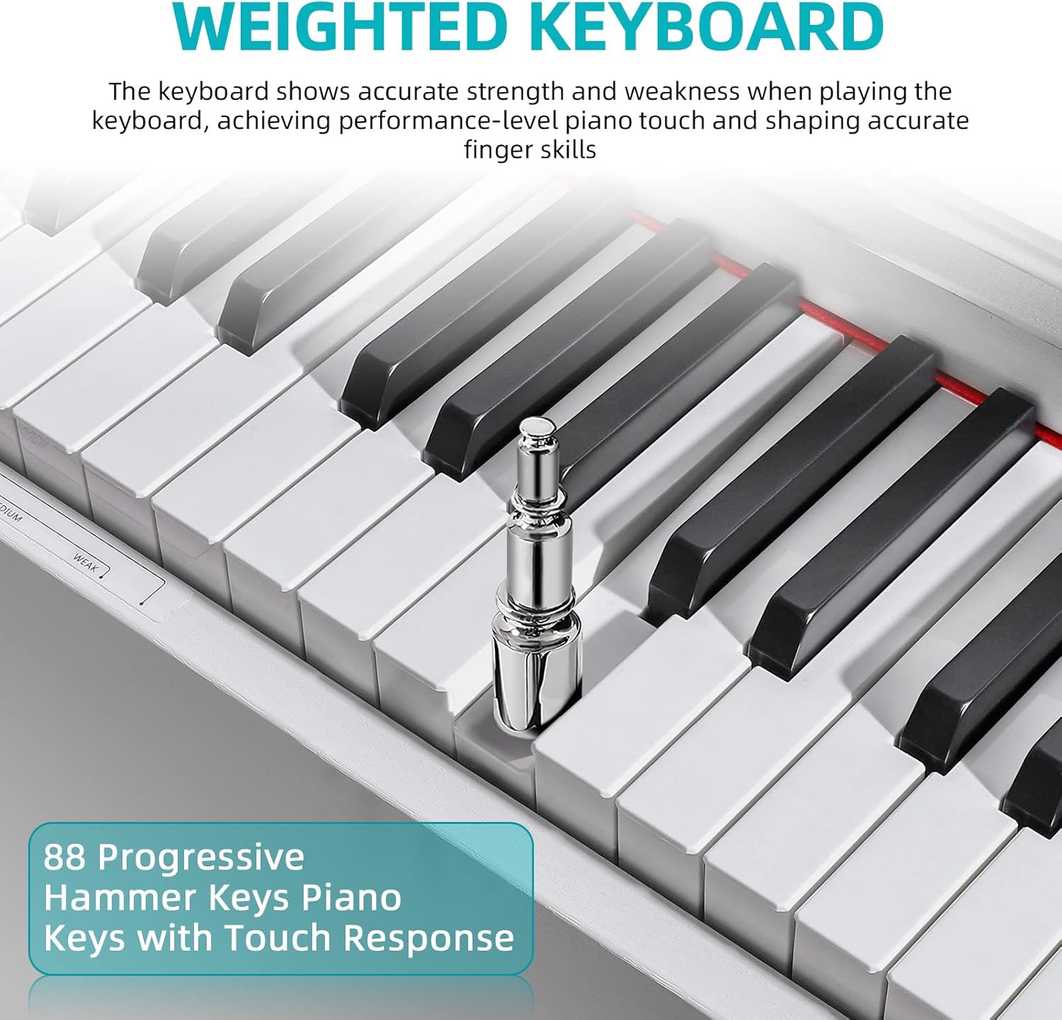 ZHRUNS Digital Piano, 88 Key Weighted Keyboard Piano, Duet Piano Bench with Storage