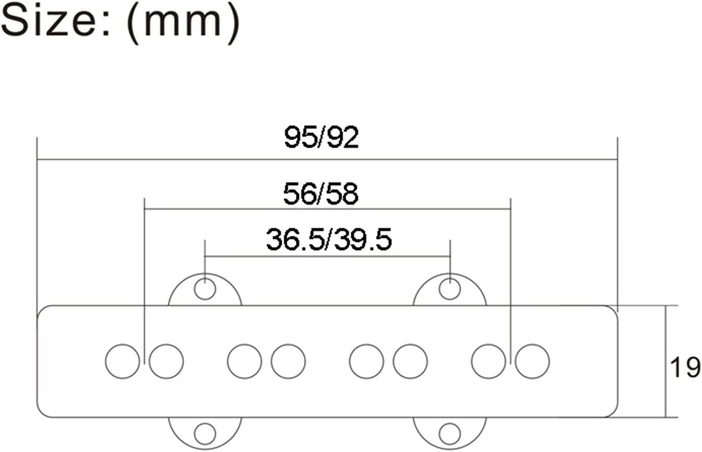 Open Style Alnico 5 Bass 4 String Pickup Neck/Bridge Pickup with Screws and Springs for Bass Parts Electric Guitar Pickups Set (Color : 1 Set)