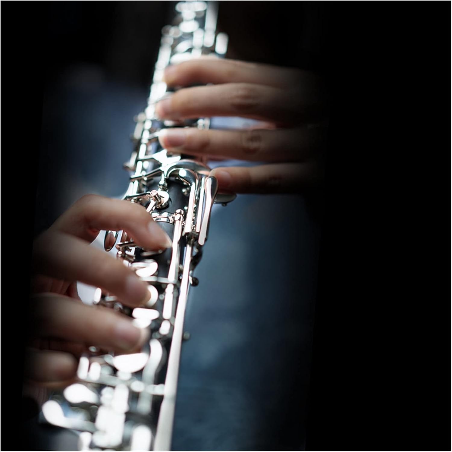 Standard Clarinet Professional C-Key Oboe Semi-Automatic Style Nickel-Plated Key Woodwind Instrument Beginner Clarinet