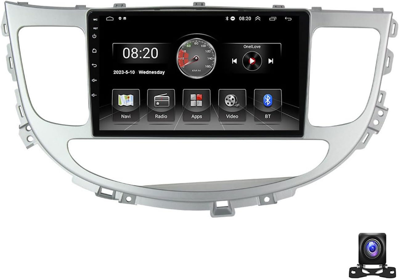 9 Inch Double Din Android 11 Car Stereo with Bluetooth, Touch Screen Car Radios MP5 Player for Hyundai Rohens Genesis 2008~2013 Compatible with Carplay/Android Auto, 4G/WiFi,Y1 1g+16g