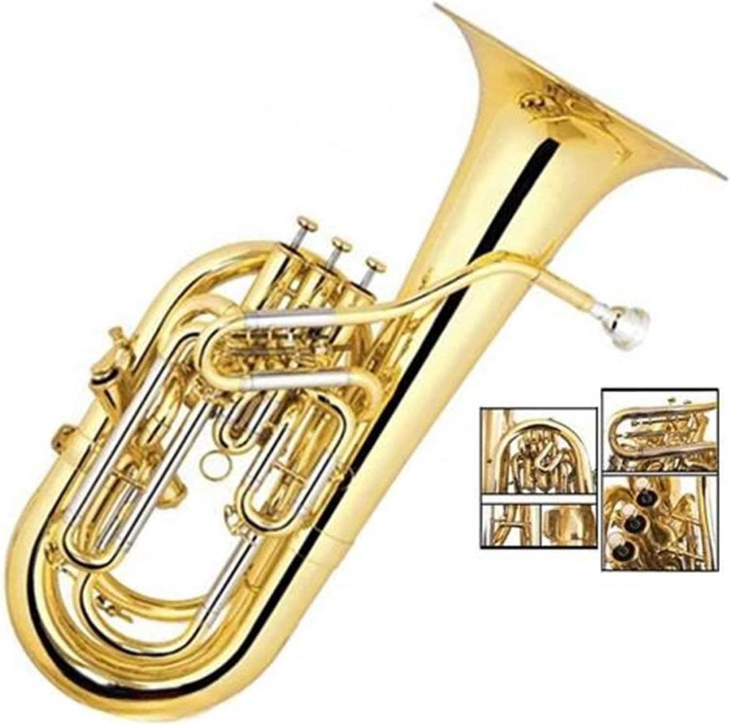Beginner euphonium Good Brass Gold Lacquer Bb Tone Euphonium
