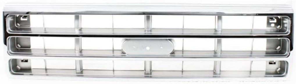 For Ford F-150 / F-250 / F-350 Grille Assembly 1987 1988 | Chrome Shell w/Painted Argent Insert | Plastic | FO1200129 | E7TZ8200B