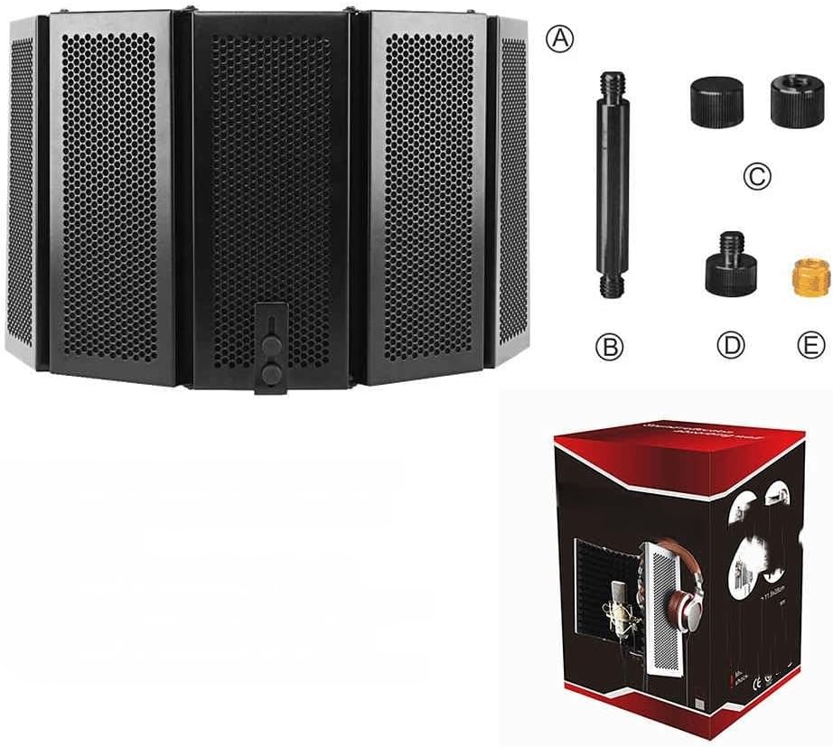 5-Piece Foldable Studio Microphone soundproof Cover with Sound-Absorbing Foam Board