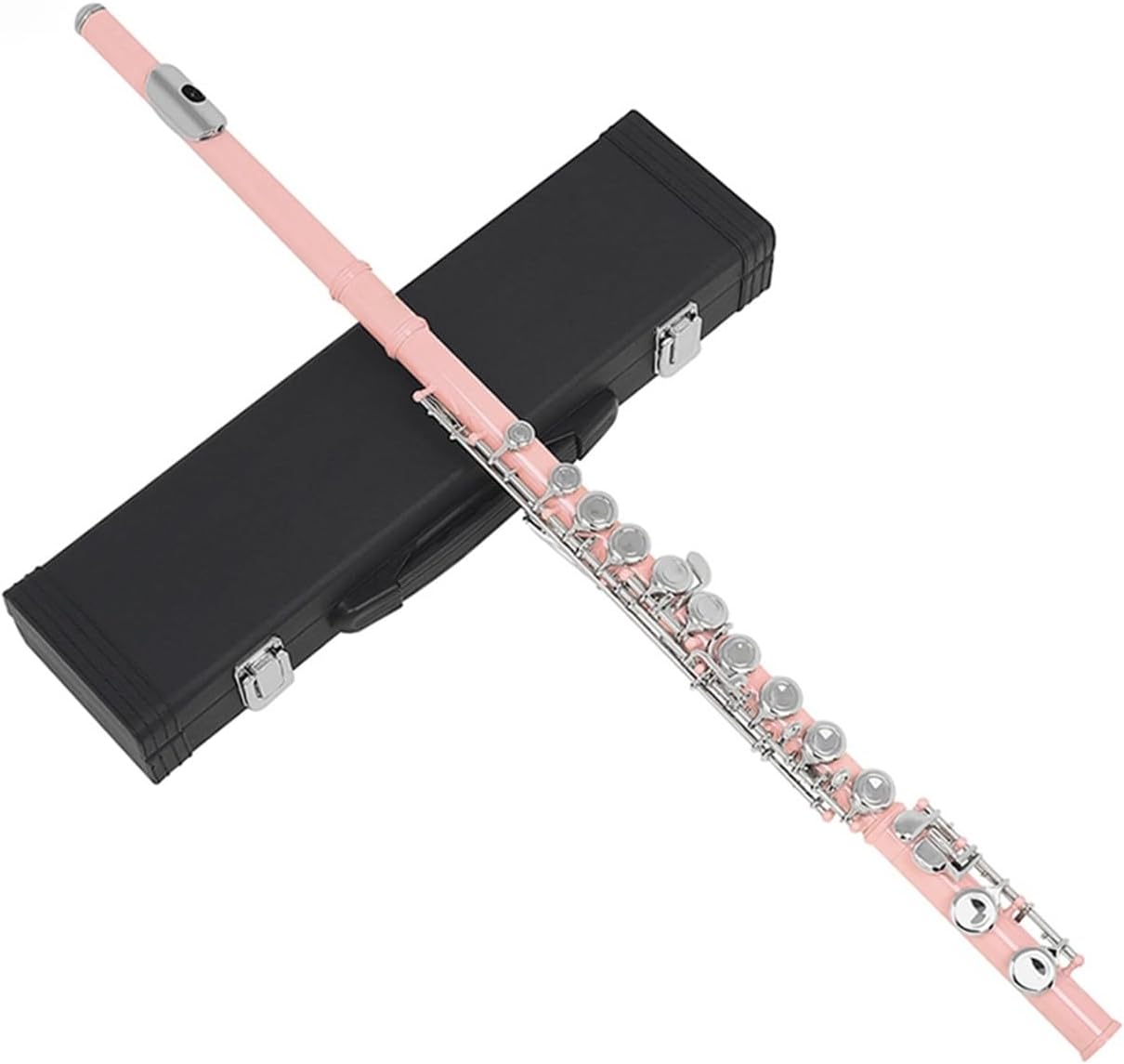 Flute Pink 16 Hole Flute W/E Woodwind Closed Hole C Cassette Flutes Musical Instruments