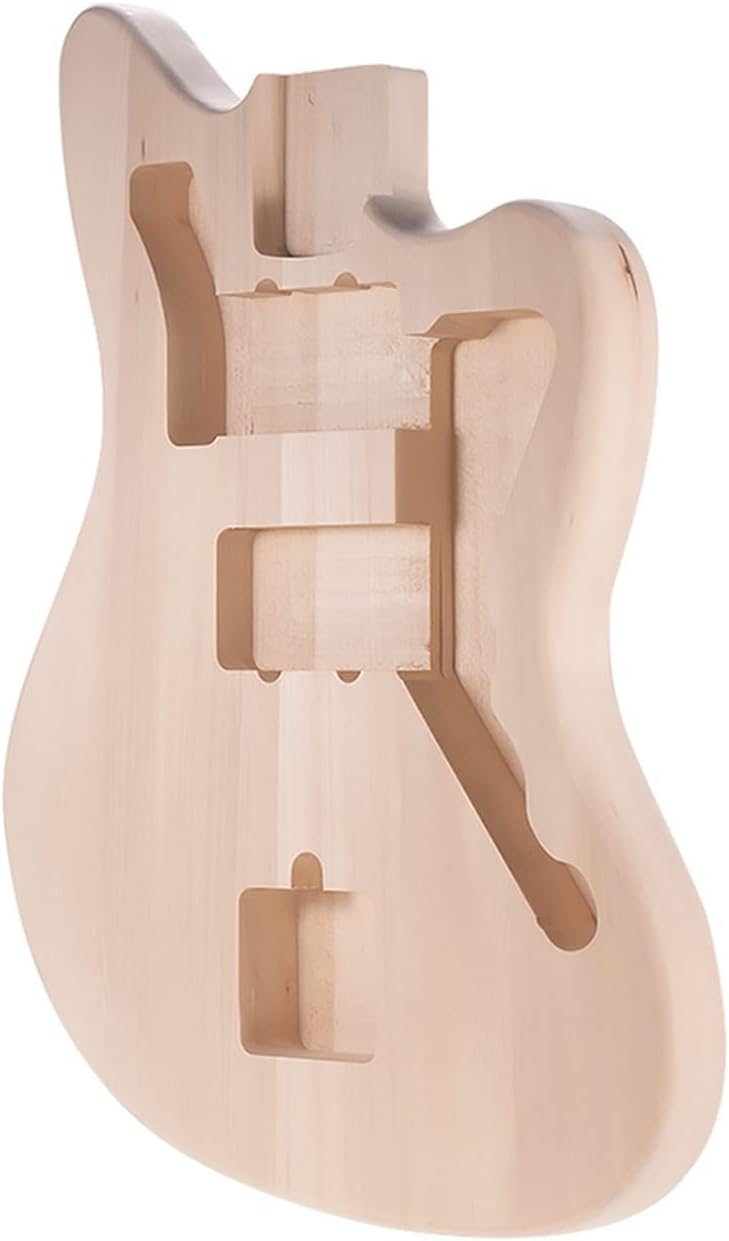 FLFL DIY Electric Guitar Unfinished Body Basswood Guitar Body Replacement Guitar Parts Unfinished Guitar Kit