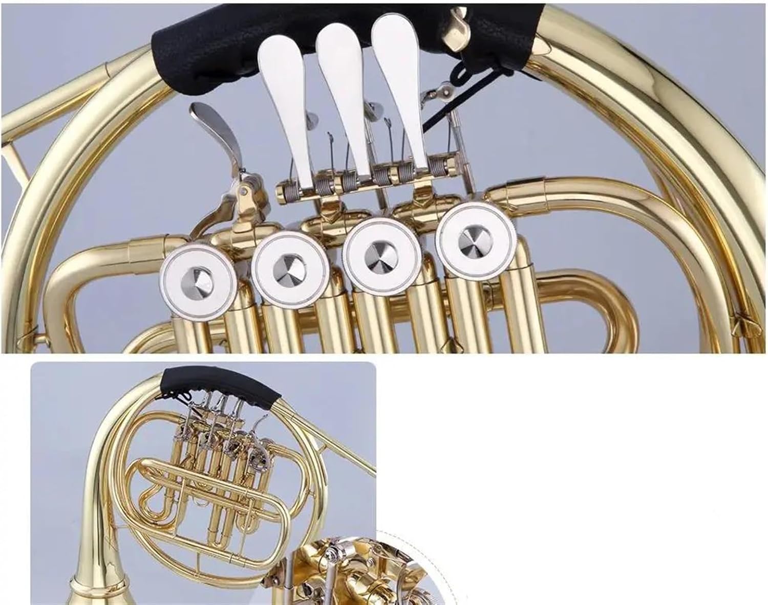 Brass French Horn 4-Key French Horn Single With Gold Lacquer Bb Tone Brass Body With Yellow Brass Material